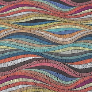 Geometric colorful wave pattern Fabric by the yard, Rainbow modern Fabric for Home Decor, Cushion Fabric, outdoor Chair Upholstery Fabric