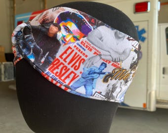 Diadema para niños y adultos, collage de Elvis Presley, regalo útil para enfermeras, yoga, artistas, maestros, trabajadores de la salud, mujeres independientes.