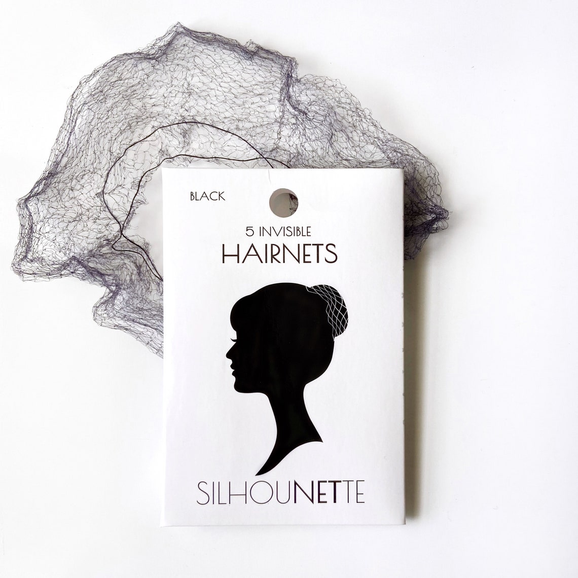 10 Black Invisible Hair Nets, Bulk Hair Net, Bun Cover, Black