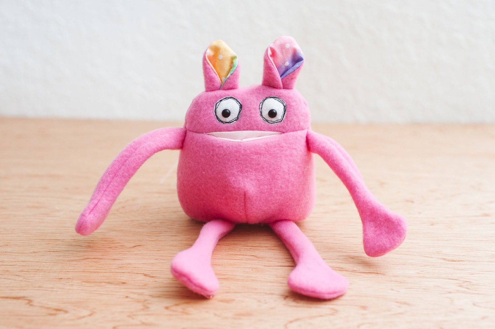 Pink plush monster Monster with a Pocket Mouth Plush Etsy