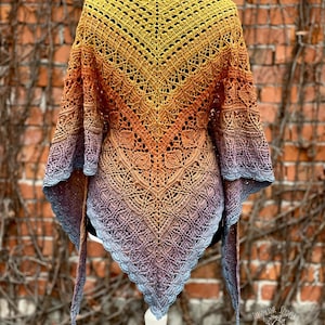 Patrón de crochet, patrón de triángulo, archivo pdf, patrón digital, patrón gráfico, chal de crochet, chal de crochet, patrón de chal, patrón, Sorpresa