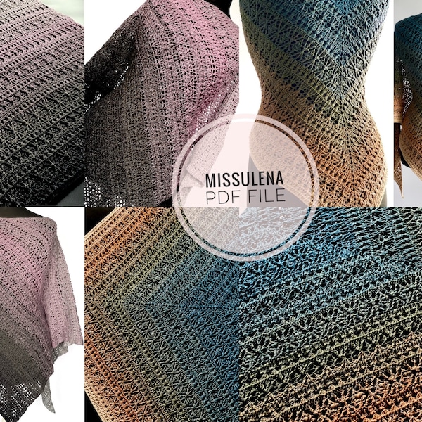 Crochet shawl pattern,shawl pattern,asymmetrical shawl,digital pattern,charted pattern, crochet chart,asymmetrical,triangle shawl, Missulena