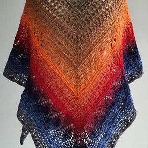 Crochet shawl pattern, crochet pattern, shawl pattern, digital pattern, charted pattern, crochet chart, triangle shawl, Defiti Shawl image 6