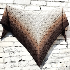 Patrón de chal de crochet, patrón de chal, patrón de manta, patrón digital, patrón graficado, diagrama de crochet, cuadrado, chal triangular, Avani