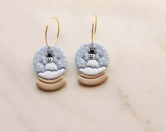Snow globe polymer clay earrings