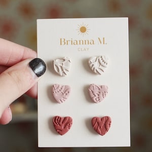heart studs with lace detail
