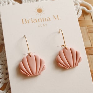 seashell polymer clay earrings