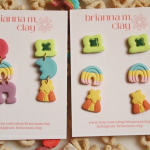 St. Patrick’s Day polymer clay earrings|Lucky Charms