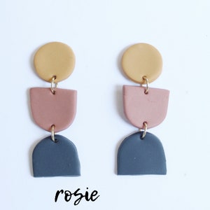 geometric shaped polymer clay earrings