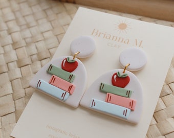 school polymer clay earrings