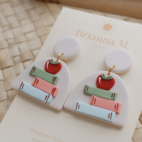 school polymer clay earrings