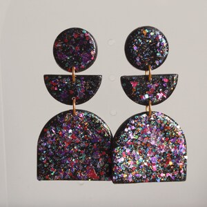 Glitter polymer clay earrings