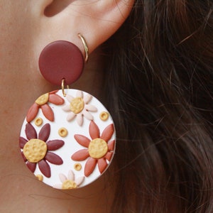 floral polymer clay earrings image 2