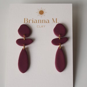 organic shaped polymer clay earrings