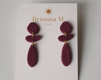 organic shaped polymer clay earrings