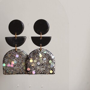 Glitter polymer clay earrings