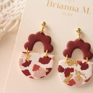 valentine’s day terrazzo polymer clay earrings