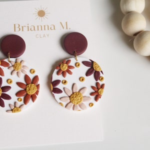 floral polymer clay earrings