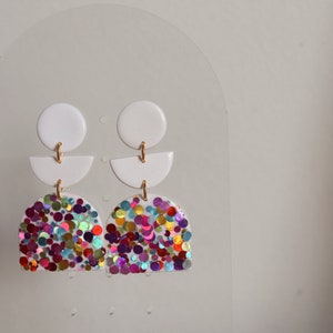 Confetti glitter polymer clay earrings