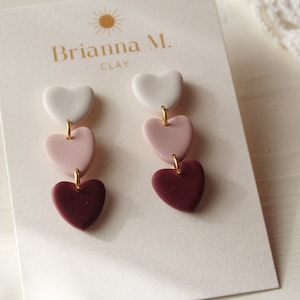 polymer clay heart dangles