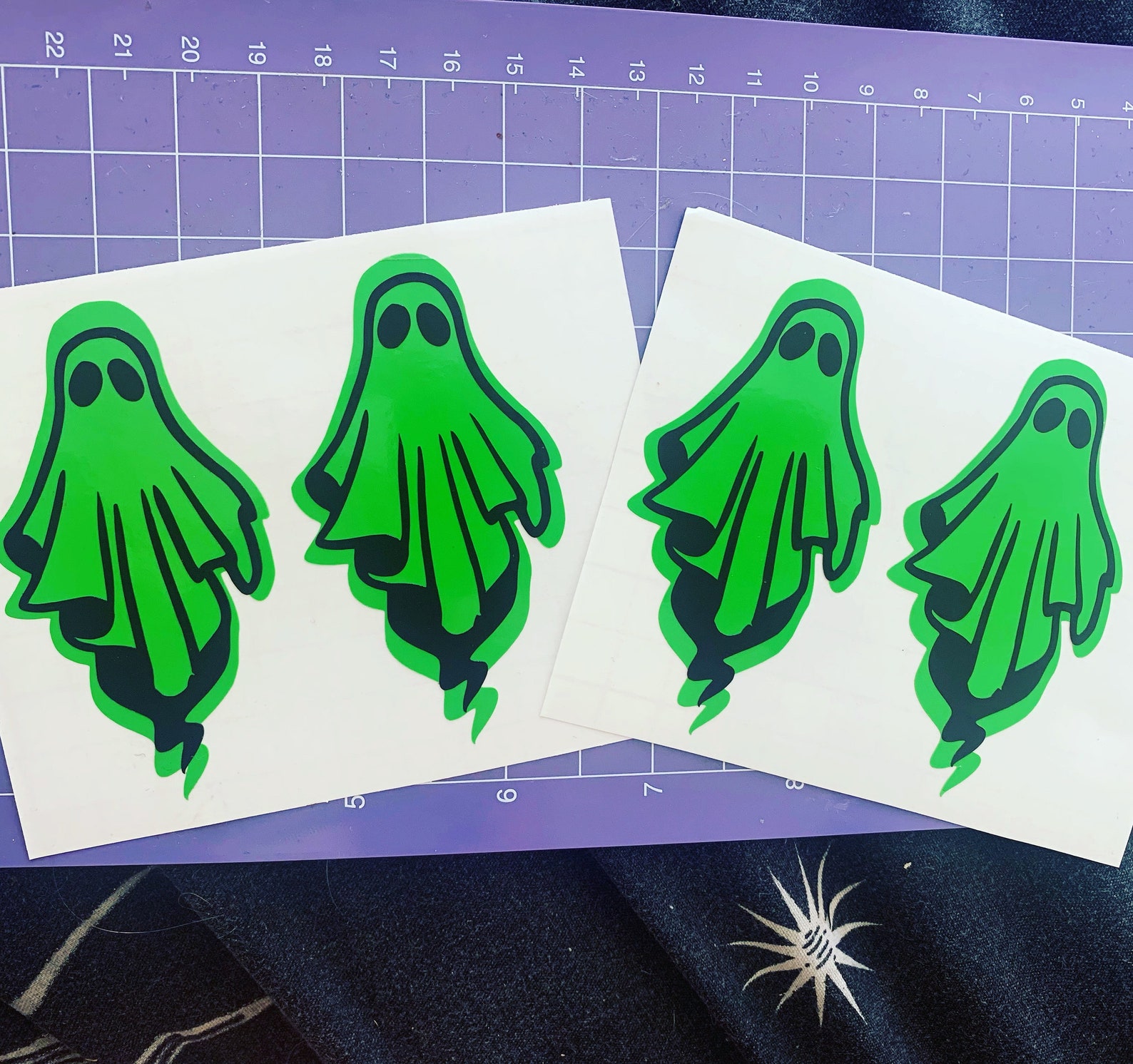 Cute Ghosts Vinyl Decal Stickers Bright Green and Black Etsy
