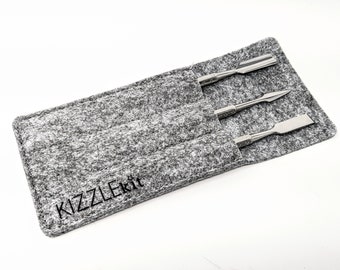 Combo Set of tools - Herb Shovel, Poker, Spatula - All in one gift set tucked into a felt pouch!