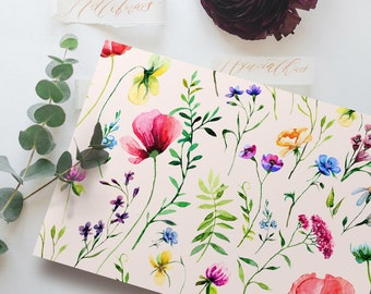 10x Wildflower Notelets | Pack of 10 Watercolour Handmade Any Occasion Cards, Multipack