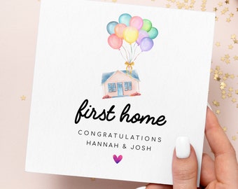 First Home Card, Personalised Congratulations on New House Card, Colourful New Home Card, First Time Homeowner Card