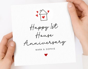 Happy 1st House Anniversary, Personalised Home Ownership Congratulations Card, Home Anniversary Card