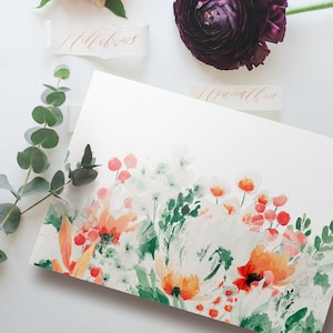 10x Wildflower Notelets | Pack of 10 Watercolour Handmade Any Occasion Cards, Multipack