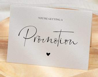 You're Getting A Promotion Pregnancy Announcement Card, Baby Announcement Card, Promoted to Auntie, Grandparents, Sister, Brother