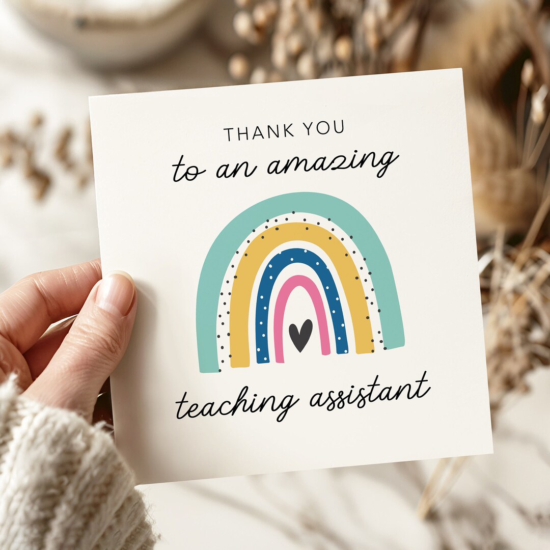 Rainbow End of Term Card, Thank You Teacher Appreciation Card ...