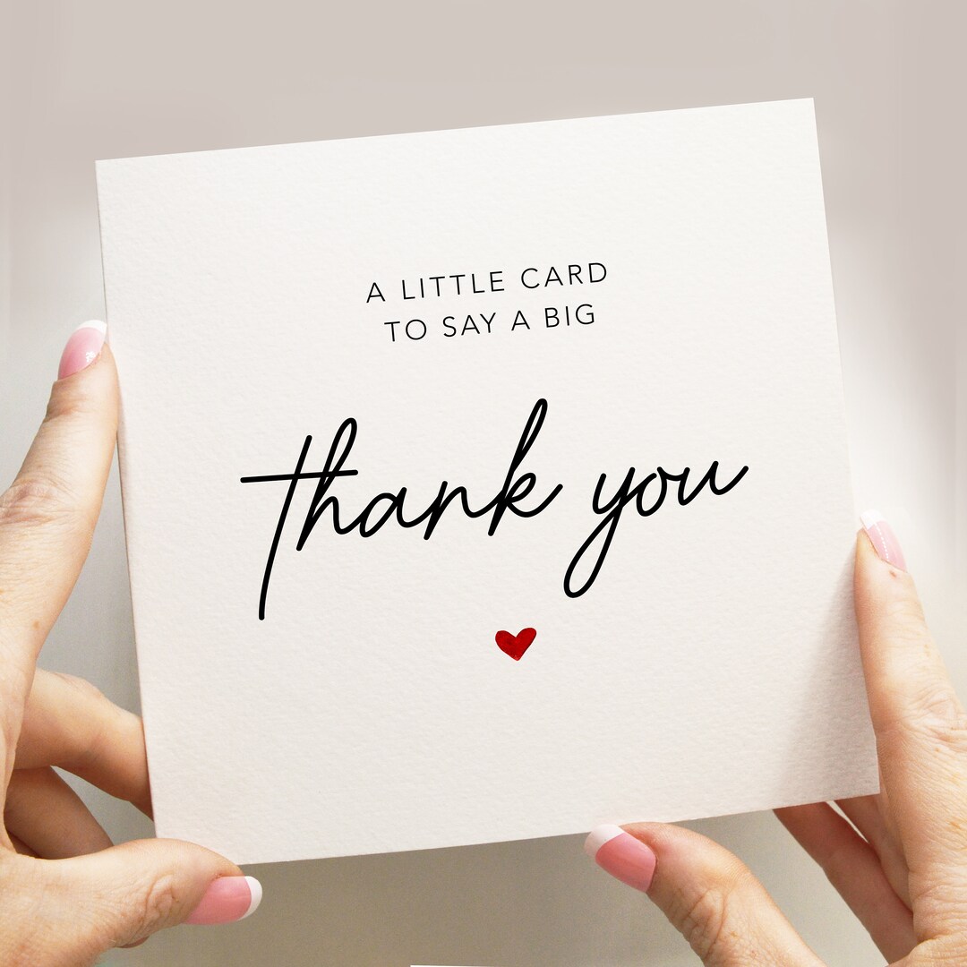 Simple Thank You Card, Little Card to Say A Big Thank You, Thank You ...