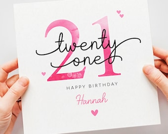 21st Birthday Card Luxury Hand Illustrated Birthday Card - Etsy UK