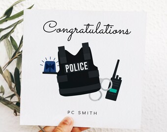 Personalised Police Card, Police Promotion Card, Police Congratulations Card, Police Passing Out, Police Force, PCSO Card