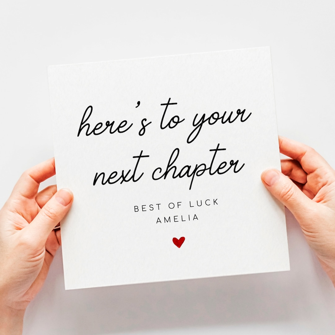 New Chapter Good Luck Card, Best of Luck Card, Simple New