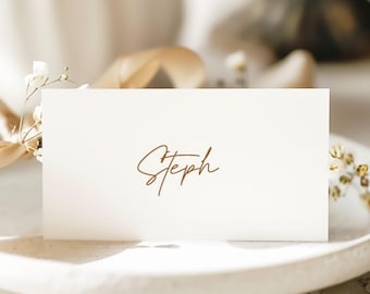Baby Shower Place Name Cards | Minimalist | Neutral | Tan | Gender Neutral | Place Settings | Seating Plan | M101
