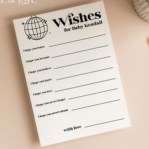 Personalisierte Wünsche für Babyratkarten | Disko Baby | Poppin' Flaschen | Baby Ära | Geschlechtsneutral | Babyparty Spiele | Streublümchen | D101