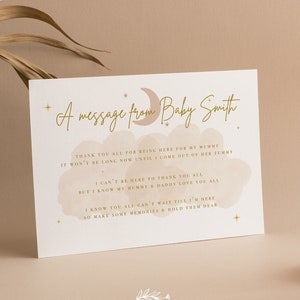 Personalised Message From Baby Card | Celestial Baby Shower NS101