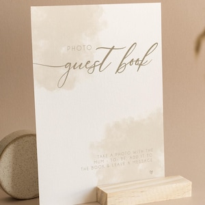 Foto-Gästebuch Babyparty Gästebuch Schild |  Wolken-Babyparty-Thema | Neutral | Geschlechtsneutral | Duschspiele | Streublümchen | C201