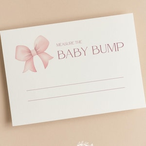 Mesurer le relief du bébé | Quelle est la taille du ventre de maman | Jeux de baby shower | Montgolfière | Petite fille | Nœuds roses | Révéler le genre | BOW102