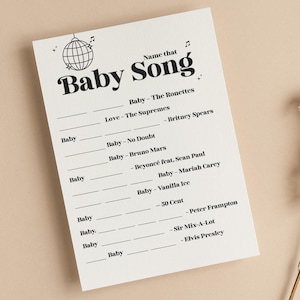 Name des Babysong-Babyparty-Quiz | Disko Baby | Poppin' Flaschen | Baby Ära | Geschlechtsneutral | Babyparty Spiele | Streublümchen | D101