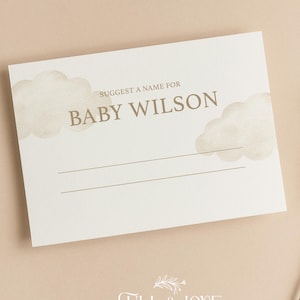 Suggérer une carte de visite personnalisée pour bébé | Jeux de baby shower | En haut et en bas | L'aventure vous attend | Devinez le nom | Que sera bébé | UA101