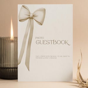 Enseigne photo personnalisée pour livre d'or | Nœuds neutres | Coquette | Non sexiste |  Jeux de douche | Saupoudrer | BOW101