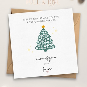 Personalisierte frohe Weihnachten von Ihrem Enkelhund | Hund Großeltern | Weihnachtskarte vom Hund | Ich Wuff Dich | Pfötchen | Weihnachtsmann Pfoten