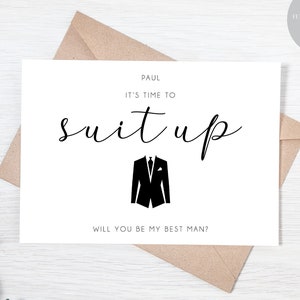 Seras-tu mon témoin | Il est temps de s’habiller - Usher - Page Boy - Groomsman - Témoin Carte de proposition de mariage personnalisée