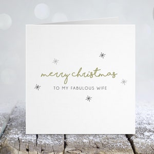 Frohe Weihnachten Frau | Merry Christmas To My Fabulous Wife | Frohe Weihnachten | Weihnachtskarten familie | SC1
