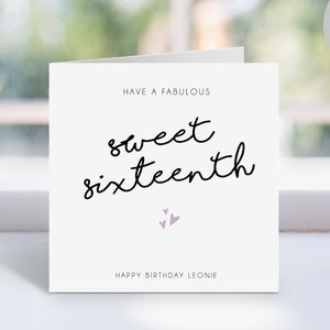 Personalisierte Süße 16. Geburtstagskarte | Fabelhaftes Süßes Sechzehntel | Geburtstagskarte | 16. Geburtstag | Grußkarte
