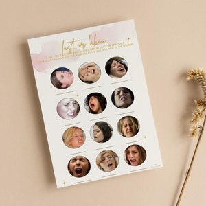 Lust oder Arbeit Baby Shower Spiel | Sternchen Karte | Rosa Babyparty | Streusel | Mädchen | Himmlisch | Mond & Sterne | S101