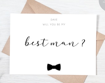 Will you be my Best Man - Usher - Page Boy - Groomsman - Witness  Personalised Wedding Proposal Card